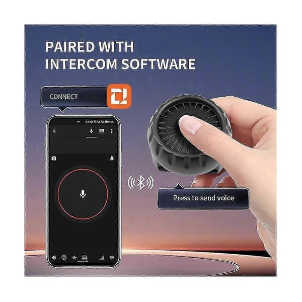 Trådlös Bluetooth PTT Walkie Talkie Kontrollknapp med Justerbart Band Kompatibel med Zello IOS Android SMA [db]
