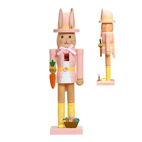 Kanin Nötknäppare Figur 30 cm Trä Påskhare Nötknäppare 30 cm Påskhare Trä Nötknäpparfigurer Påskdekoration (YJD) Yellow