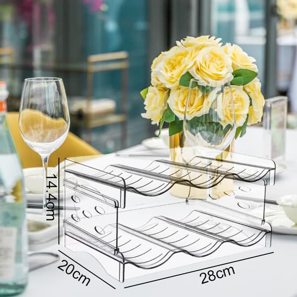 Kitchen Cabinet Storage Wine and Drink Holder, Compact and Stackable Design Space-Saving Bottle Organizer, Stackable Plastic Bottle Racks for Easy