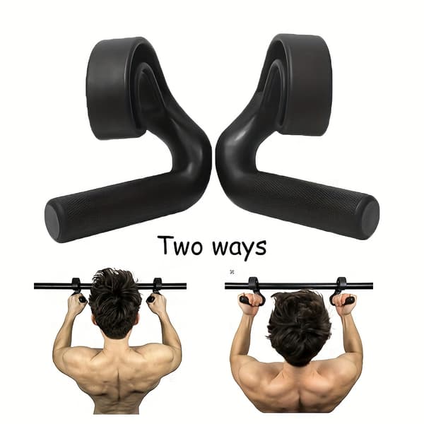 Par multifunktionelle træningshåndtag, 45° krog til pull-up A pair of black grips