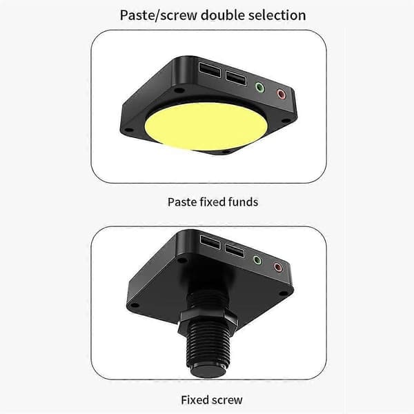 Computer Desktop Power Switch Ekstern Pc Host Strømforsyning Tænd/sluk Trykknap, Dobbelt USB Og Black