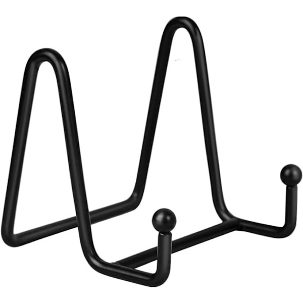 Jern Plate Rack - Stativ for Tallerkener og Bilderammer - Stativ for Kunstverk, Små Malerier eller Andre Dekorative Gjenstander - Svart, 3 Tommer