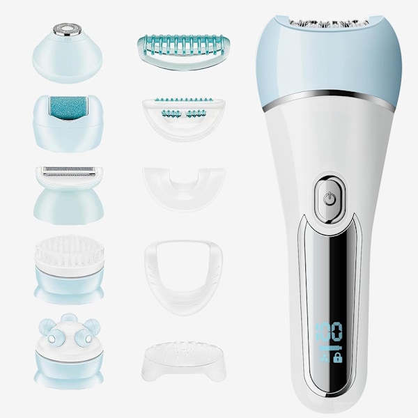 Epilator 6 i 1 för kvinnor, IPX7 Vattentät Uppladdningsbar Hårborttagningsrakapparat