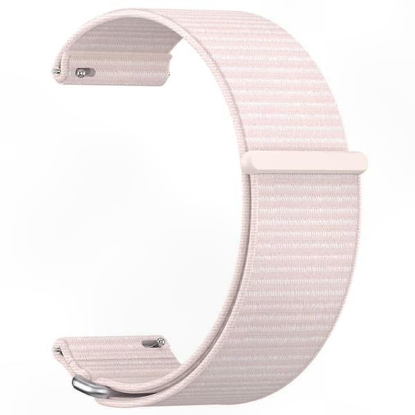 Garmin Venu X1 Magic Tape Nylon Loop -ranneke metallirenkaalla, helmivaaleanpunainen