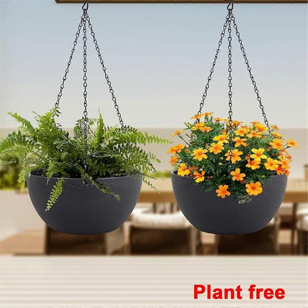 store hængepotter til udendørs og indendørs planter med drænhul og kæde, runde