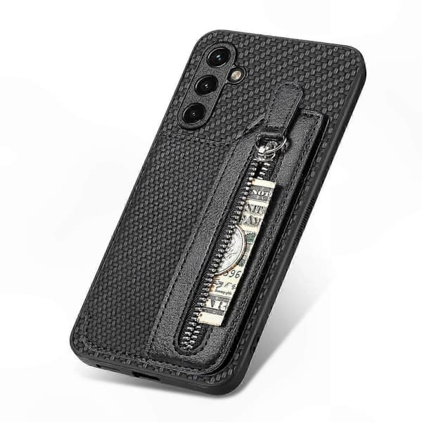 Læder PC TPU Lynlås Pung Etui til Galaxy A35 5G Smartphone Cover Beskytter