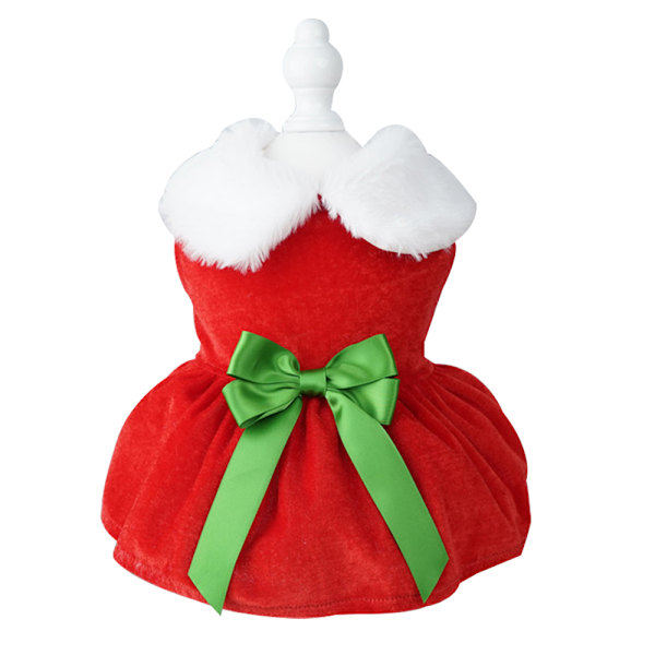 Pet Dress Dog Winter Holiday Dress Christmas Pet Dress Dog Bow