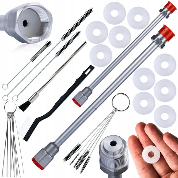 Spray Gun Extension Set 30 Cm, 50 Cm – 10 Gaskets | Cleaning Kit | 7/8 Inch Thread