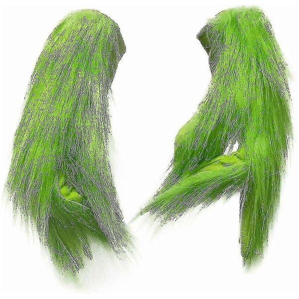 Julegrinch Full Hode Latex Maske Julehatt Monster Voksenhansker