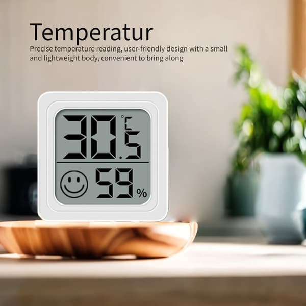 Elektronisk termometer og hygrometer, indendørs, digital \u3010Vit\u3011