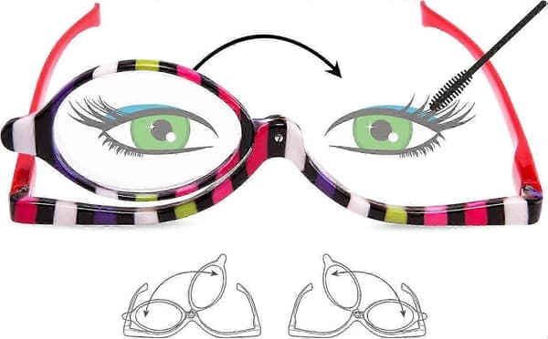 2-pack förstorande sminkglasögon Ögonmakeupglasögon Nedfällbar lins Vikbara kosmetiska läsglasögon för kvinnor +2.50CJY