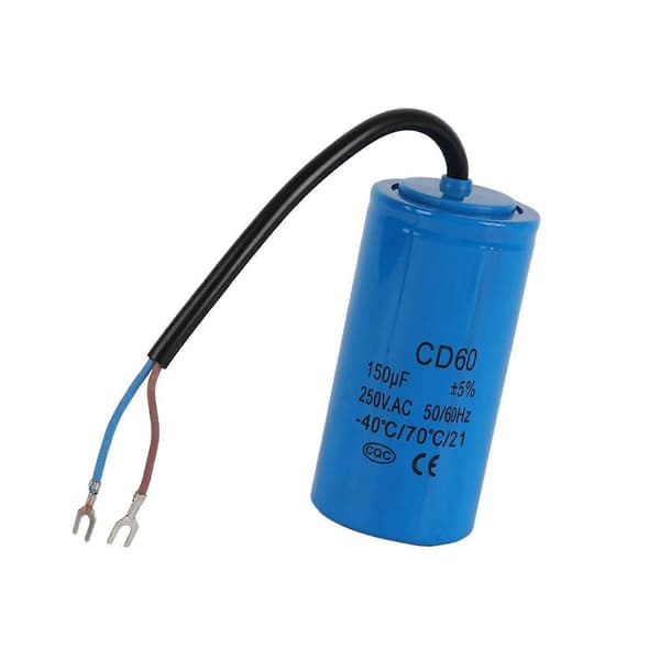 Startkondensator 150uF 250V AC 50/60Hz med ledning for motorluftkompressor