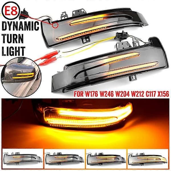 Dynamisk LED-blinklys for sidespeilindikator for W204 W176 W212 CLA C E S GLA Cl Black