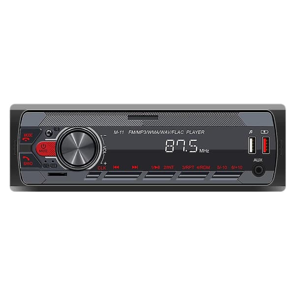 12V Bil MP3-spiller Bluetooth Håndfri FM Bilradio Fargerik Belysning Lyd