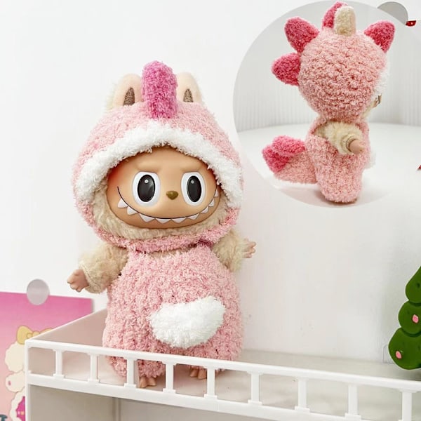 17cm Labubu dockkläder Labubu docka onepiece kläder är söta endast kläder utan dockor Dinosaur clothes