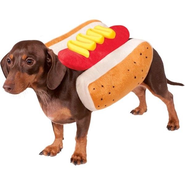 Efterårs- og vinterteddyhunde tøj varm hund hamburger form Halloween forsyninger kæledyr transformation kostume sjov kjole op (M) M