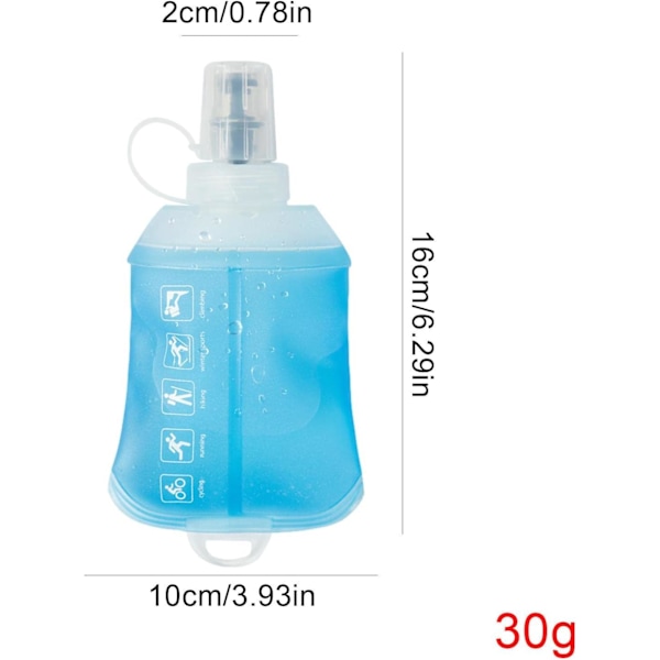 150/250/500ML Blød Vandflaske - Blød Sammenklappelig Vandopbevaringspose, TPU 150ML