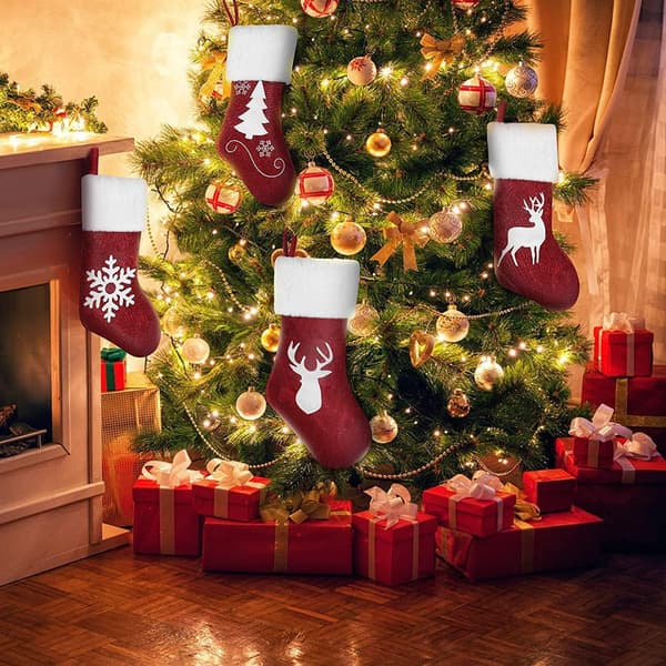 4-pakning julestrømper, store 45 cm personlige julestrømper