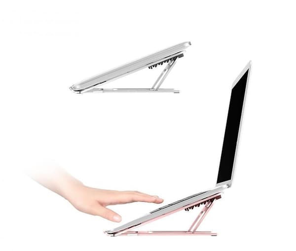 Bærbar computerstander, Premium aluminium bærbar computerholder til skrivebord, Ergonomisk 5-niveau justerbar højde