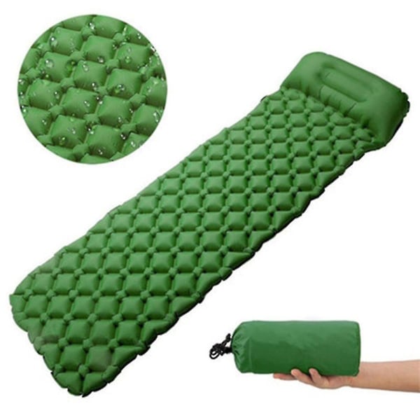 Ultralight sleeping pad, inflatable camping mattress green