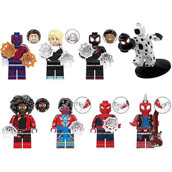 8 stk./sæt Marvel Spider-Man Miles Gwen Serie Minifigur Byggeklodser Actionfigurer Legetøj Gave til Børn