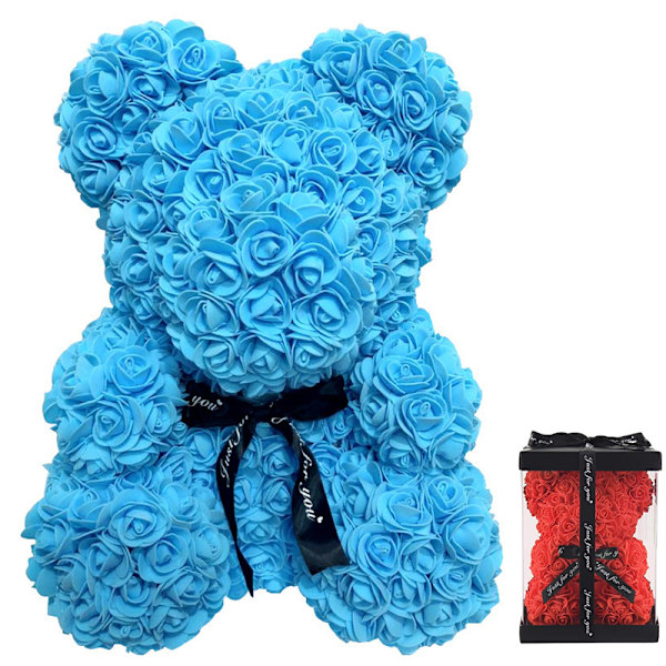 Valentinsgåvor till henne, rosbjörn ros teddybjörn Blue