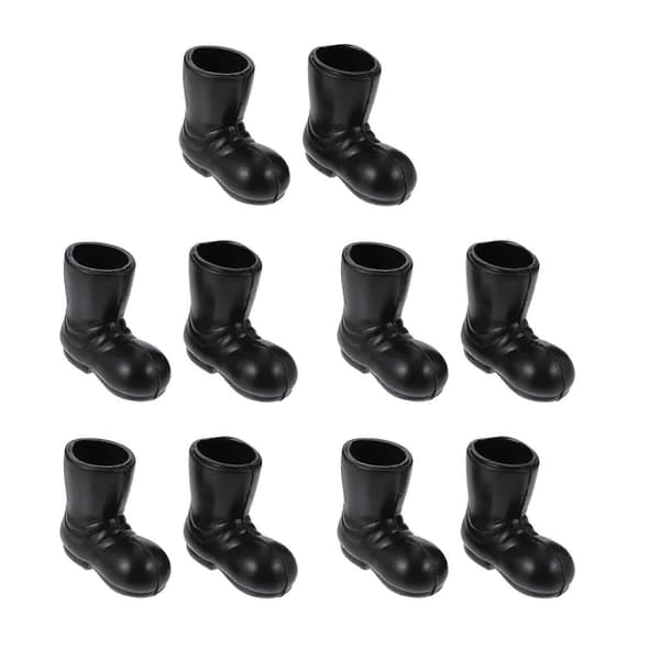 5 par mini julesko modeller julemandssko modeller minihusindretning Black 3X2.9X1CM