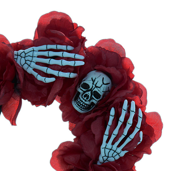 Halloween Rose Skull Hodebånd Personlig Halloween Rollespill Hodeplagg for Kvinner Jenter Black