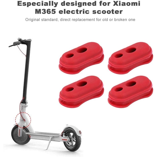 Suitable for Xiaomi scooter silicone cover, electric scooter silicone cover, 4 pieces silicone bag repair parts Xiaomi m365 electric scooter(red)