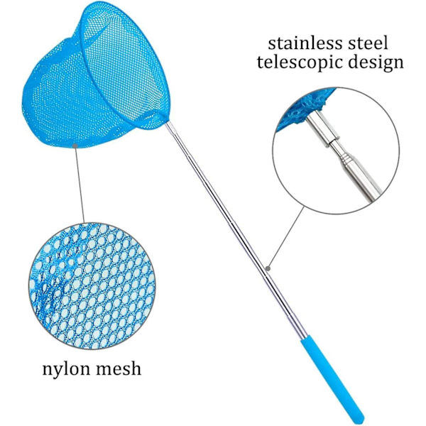2 stk Teleskopiske Fiskegarn til Børn til at Fange Insekter og Lege Udendørs