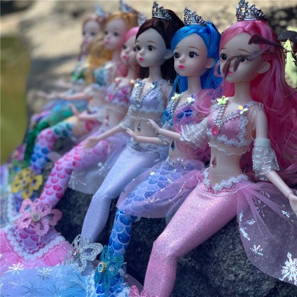 45cm Mermaid Baby BJD Doll 11 Leder Bewegliche Puppe Schwimmen Meerjungfrau Spielzeug Mädchen Weihnachtsgeschenk Doll (pink A)