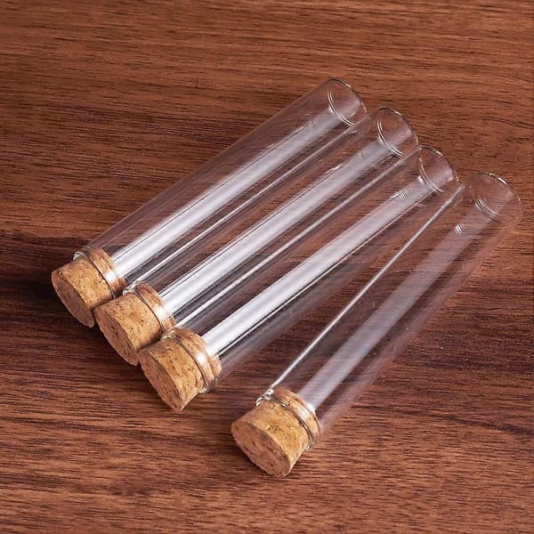 50-pack 25 ml glasrör transparenta dekorationsflaskor med korkproppar för konst och hantverk