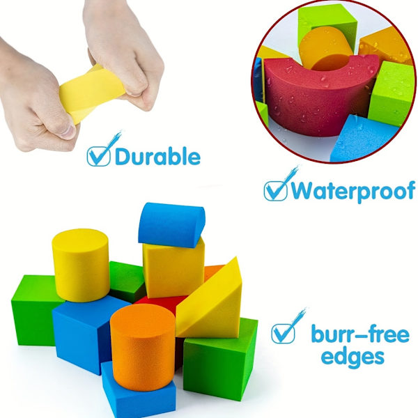 25 stk EVA Byggeklosser, DIY Kreative Myke Lekefigurer, Stable Skum Byggeleker, STEM Gaver, Montessori Gaver 25pcs