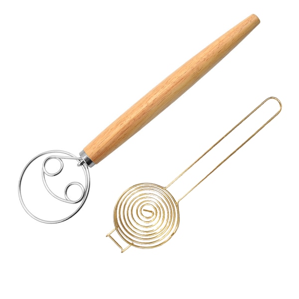 Danish dough whisk + Egg separator Bread dough in stainless steel