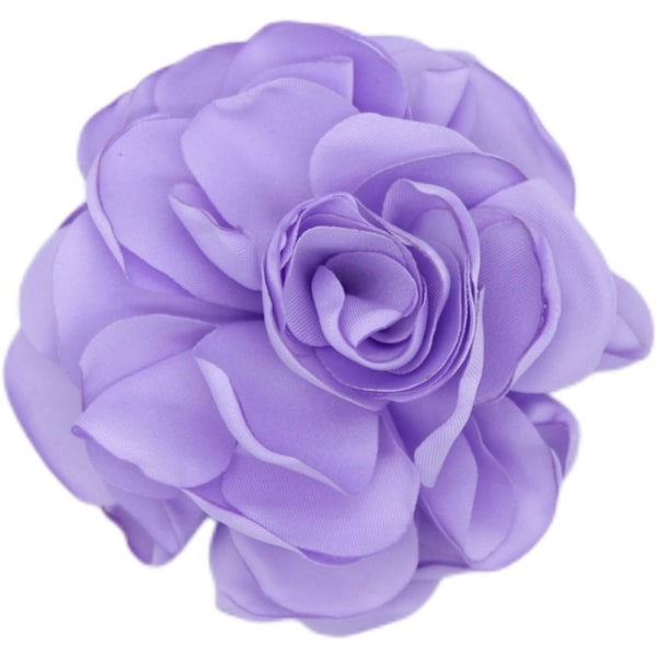 Stor blomsterbrosje i stoff med rose, blomsterbrosje LILA.PR purple