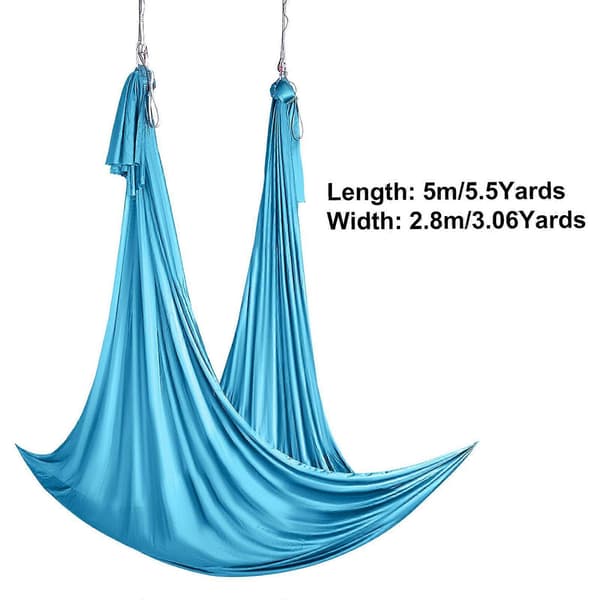 Luftyogahammock & gunga, 5,5 yards, startpaket för luftyoga med 100 gsm nylonväv, komplett riggutrustning och enkel installation.