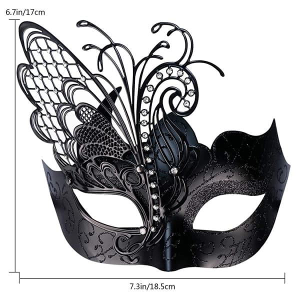Fjäril Rhinestone Metall Venetian Dammask för M