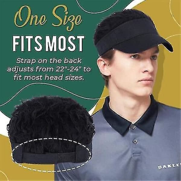 Golfcaps, parykkcaps, solhatt, morsom parykkcaps, brun for menn
