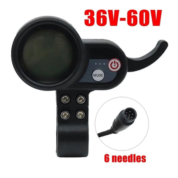 60V 50A Børsteløs Controller Dual Motor+36V-60V LCD Display Dashboard 6PIN til Elektrisk Scooter E B Black