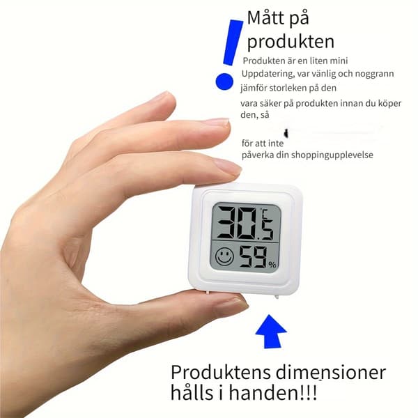 Elektronisk termometer og hygrometer, indendørs, digital \u3010Vit\u3011