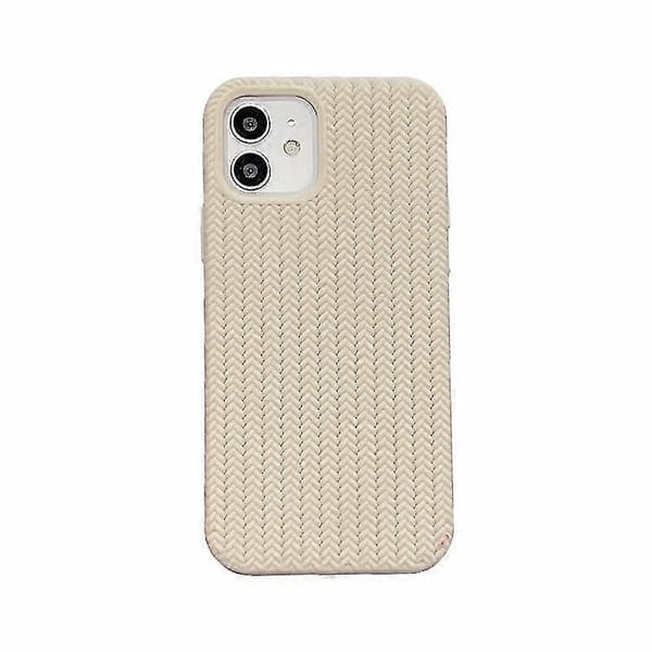 For Iphone 12 Pro Max Silikondeksel med sildebensmønster (hvit)