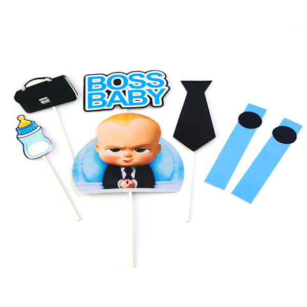 2 pcs cartoon boss happy birthday cake top cute baby boy