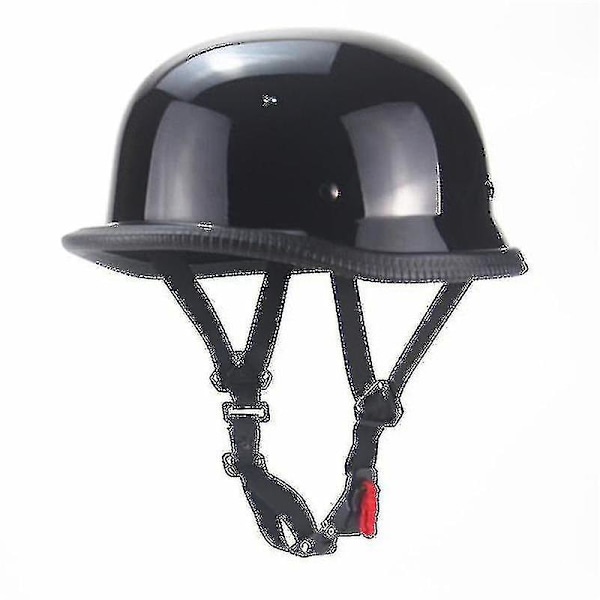 Vintage Motorcykel Cruiser Halvhjelm Tysk [DB] Blank Sort Bright Black L
