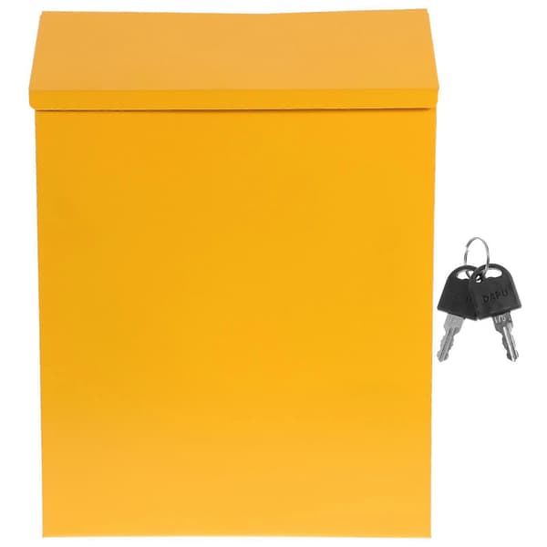 Forslagskasse Lås Metal Donationsboks Stolpemonterede postkasser Vægmonterede postkasser Yellow 30X23CM