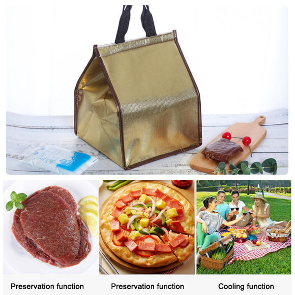 Pizza Bag Isolerende Matvareoppbevaring Takeaway Friskbevart Aluminiumfolie Isolasjonspose Coff Coff Coffee 9 Inches 32*32*22