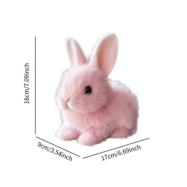 Påske simulation kanin elektrisk plys legetøj kan gå, gø, bevæge munden, ryste ørerne, kæledyrslegetøj Pink 17cmx9cmx18cm