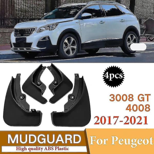 Nye opgraderede stænklapper til Peugeot 3008 Mk2 Gt 2017 2018 2019 2020 2021 Mudflaps Mudguards Splash Guards Fender 4 stk. for og bag