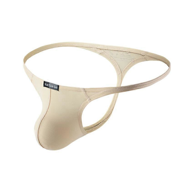 Miesten seksikäs stringitasku, matala vyötärö, G-string-bikinit beige S