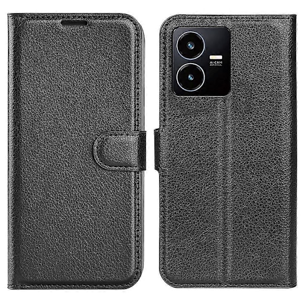 Kompatibel med vivo Y22s 4G PU læder + TPU fuld beskyttelsesetui tegnebog holder telefonetui Multicolor Style A
