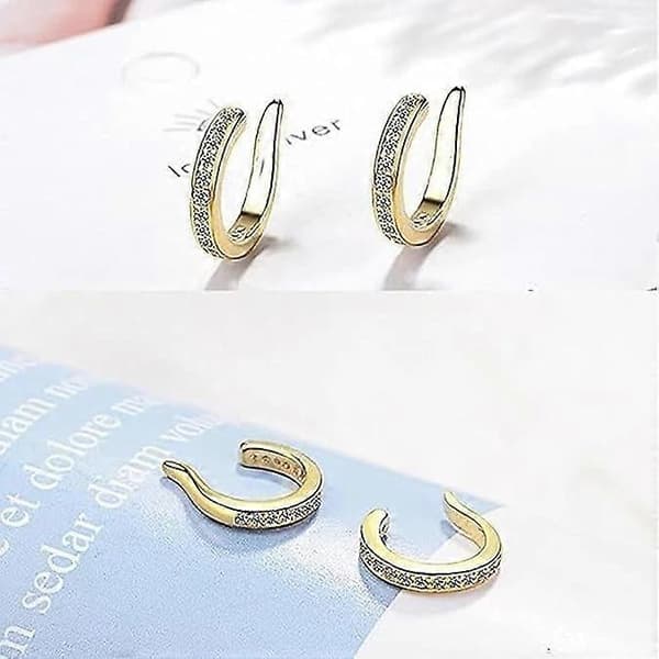 Fixura øreclips, øremanchet uden piercing, tynde tykke øremanchetter uden piercing Silver